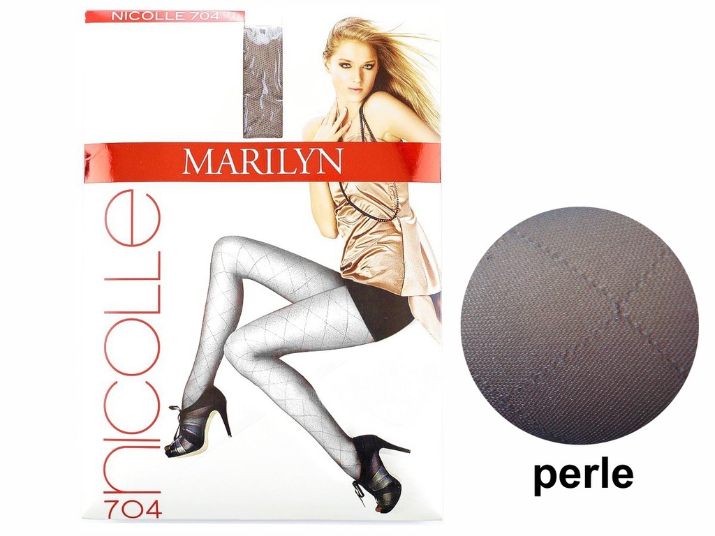 Rajstopy Nicolle 704 *4*PERLE Marilyn szare kratka
