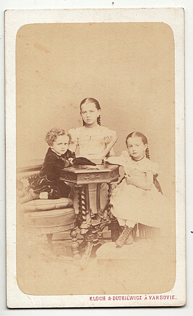 CdV Kloch & Dutkiewicz Warszawa portret zbiorowy dzieci