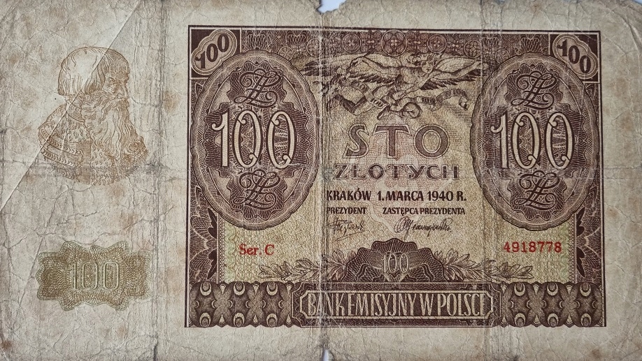 Banknot 100 złotych (1940) - Seria C