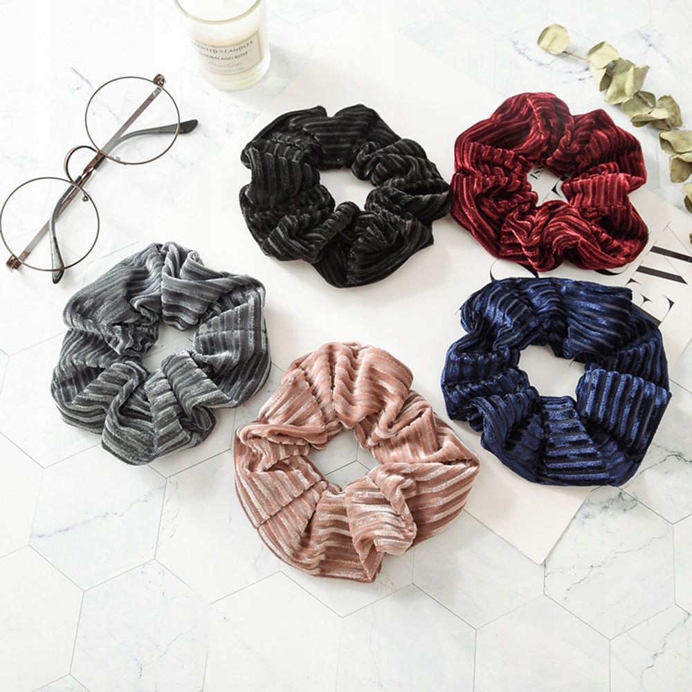 Scrunchie XXL prążkowana zawijka owijka gumka