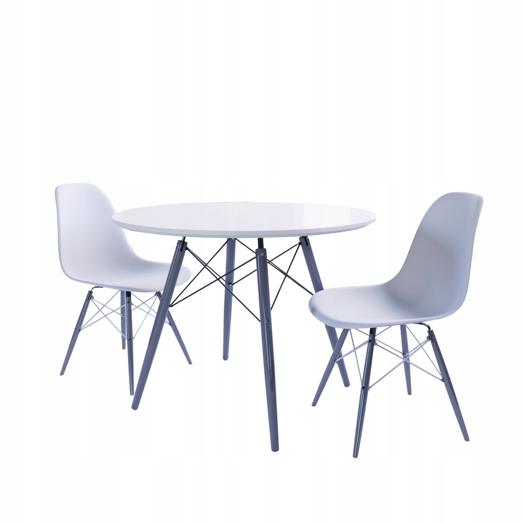 Mały stół okrągły z 2 krzesłami do kuchni - 7517850733 - oficjalne