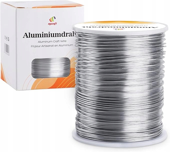 Drut aluminiowy jubilerski linka srebrny okrągły DIY do rękodzieła 1mm 200m