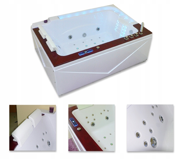WANNA Z HYDROMASAŻEM SPA 33 DYSZE OZON LED 170x120 8957916200