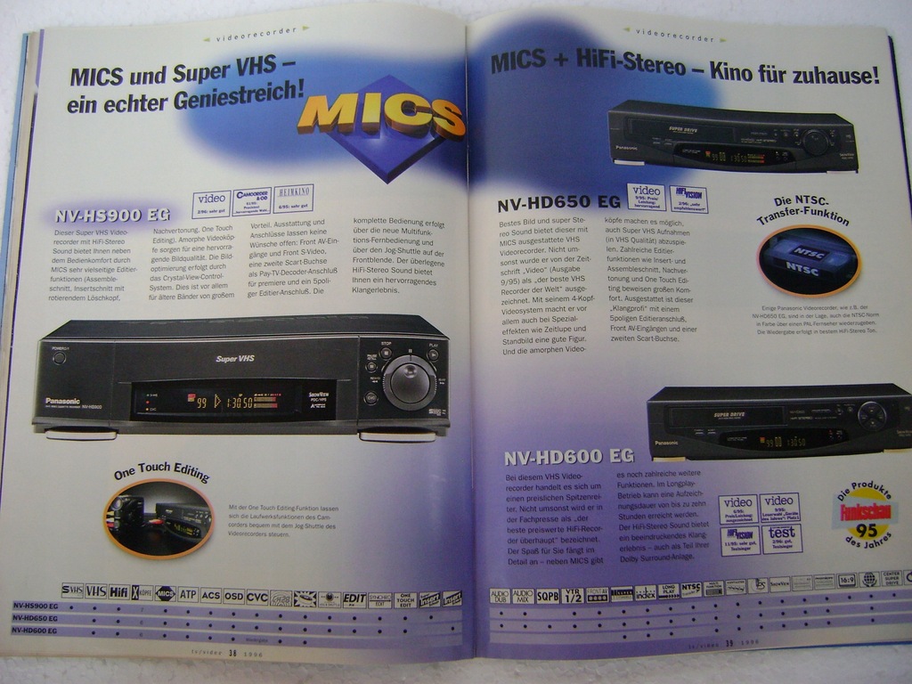 KATALOG PROSPEKT PANASONIC TV VIDEO 1996 (D) 8405001164