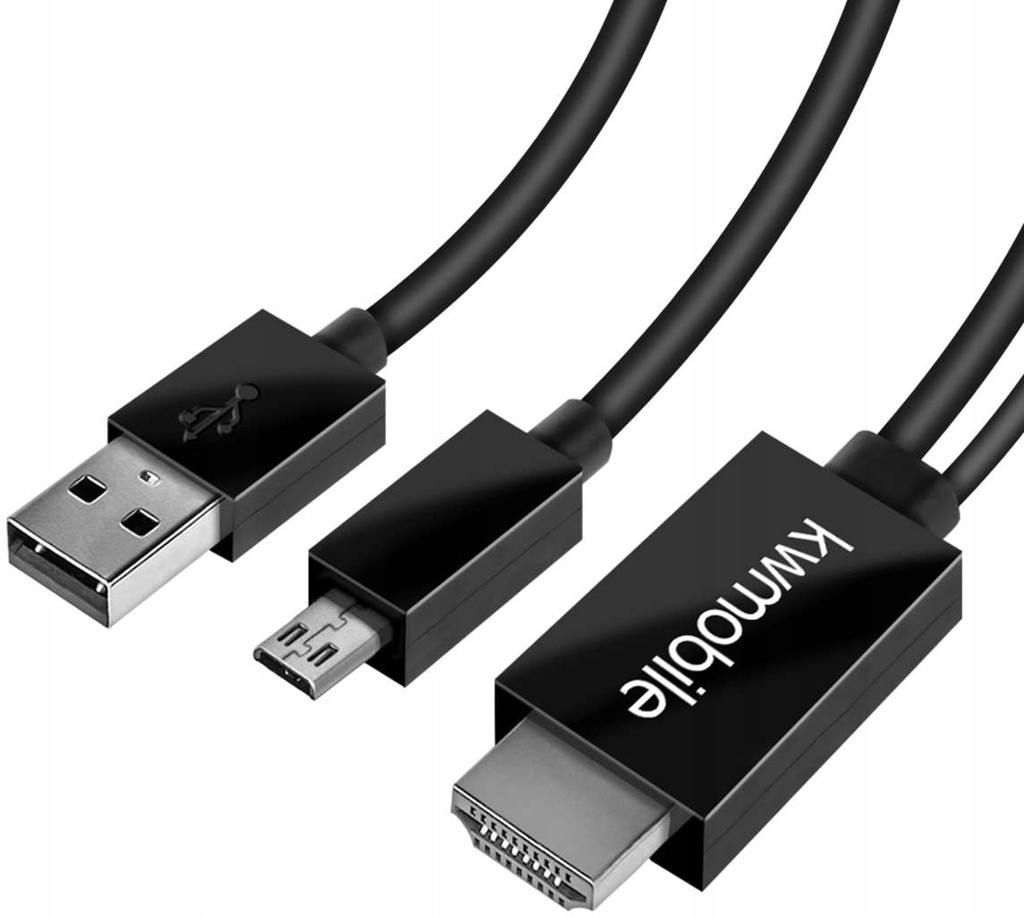 Kabel KWMOBILE MHL 1,8m Micro USB/USB-C do HDMI