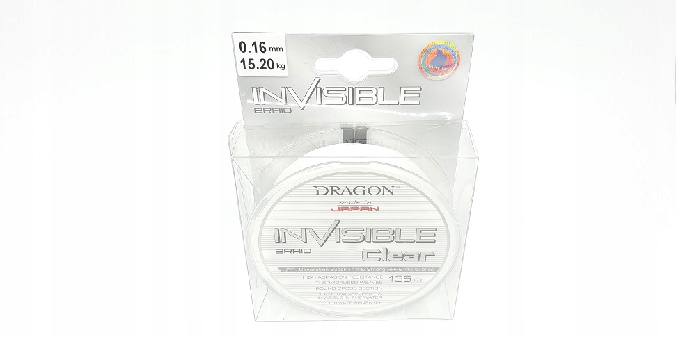 Plecionka Dragon Invi0,16mm/15,20kg przeźroczysta