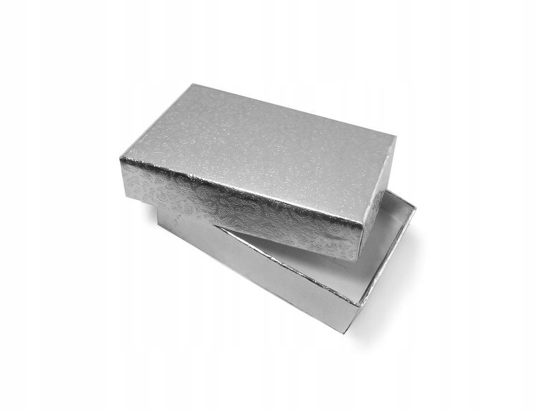 Wytłaczane pudełko prostokątne srebrne