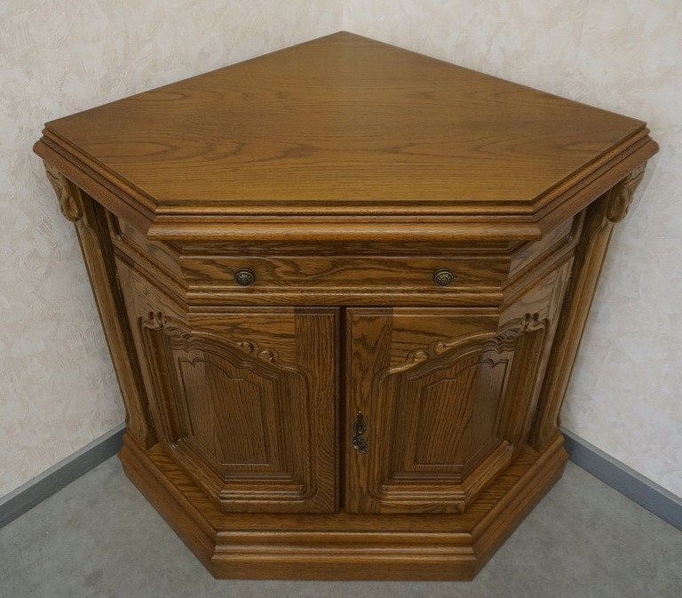 KOMODA NAROŻNA DĘBOWA SZUFLADA RTV TELEWIZOR 65x65