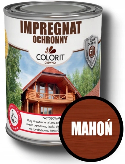 IMPREGNAT DO DREWNA Z WOSKIEM MAHOŃ COLORIT IMPREGNAT OCHRONNY 4,5 L