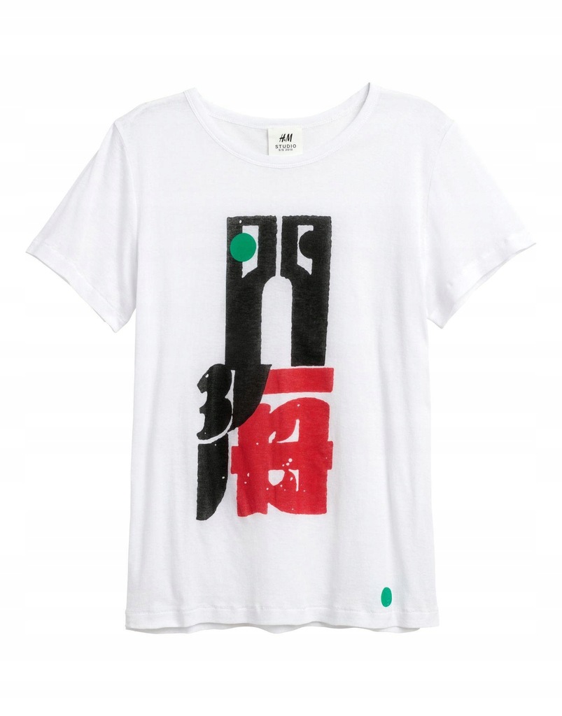 P6I136 H&M__MJ9 T-SHIRT NADRUK BASIC__S