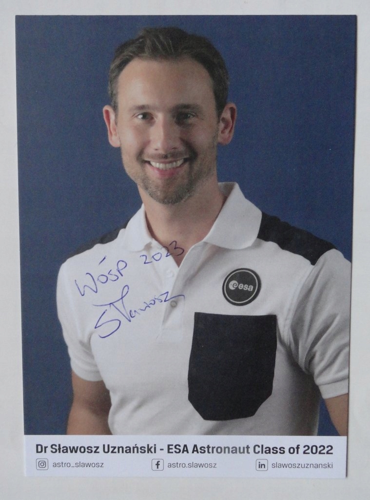 Sławosz Uznański - autograf astronauty na WOŚP - 13192094679 - oficjalne archiwum Allegro