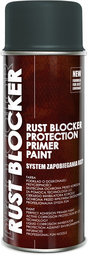 FARBA W SPRAYU NA RDZĘ RUST BLOCKER SZARY 400ml