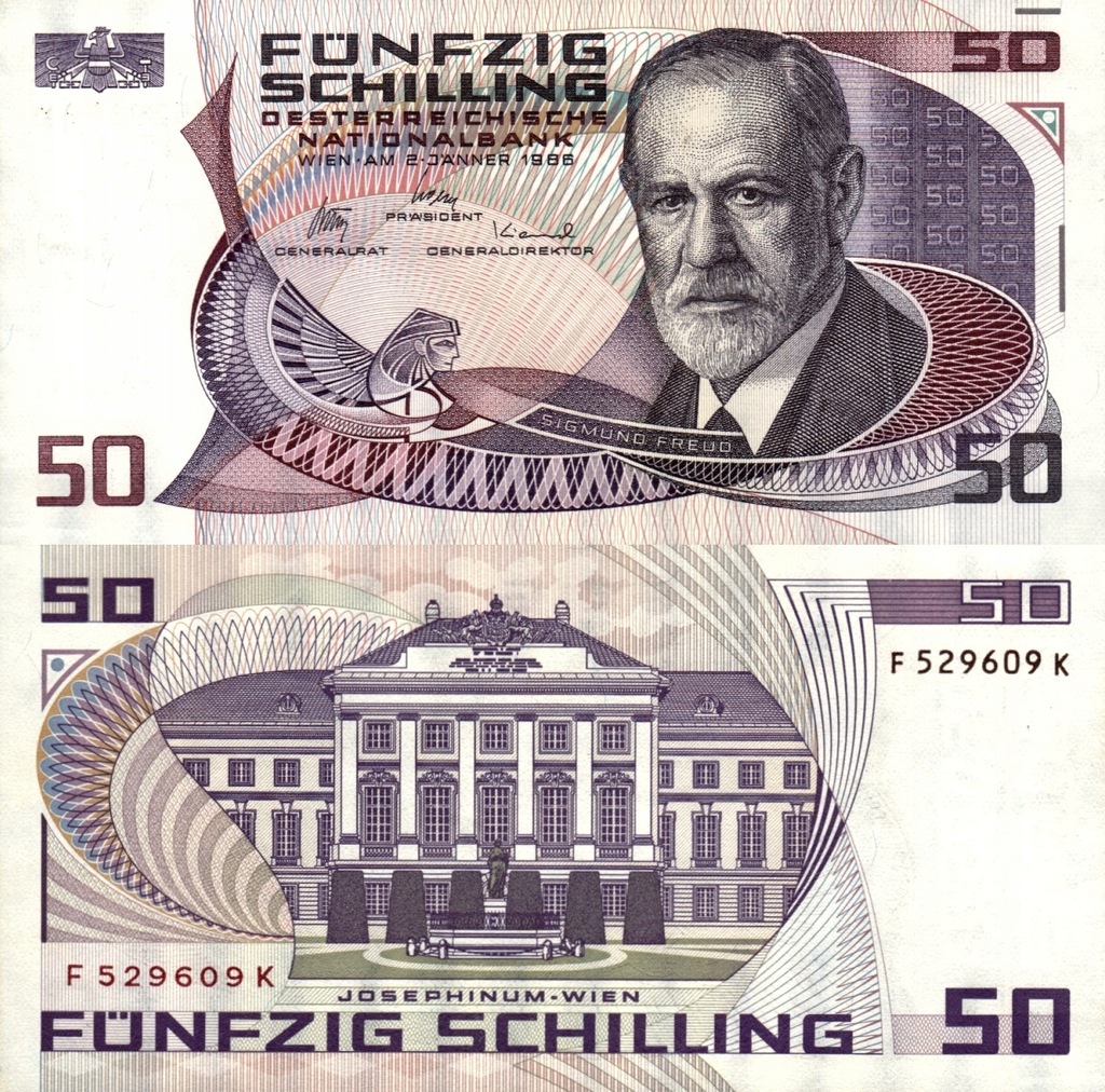 AUSTRIA - 50 SZYLINGÓW - 1986 - P-149 - XF+