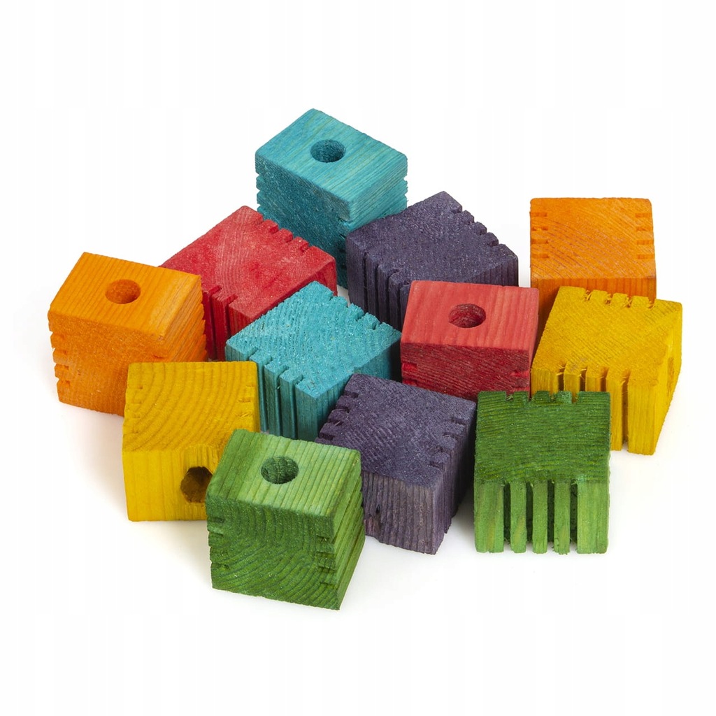Kolorowe Kwadraciki drewniane Części zamienne do zabawek dla papug