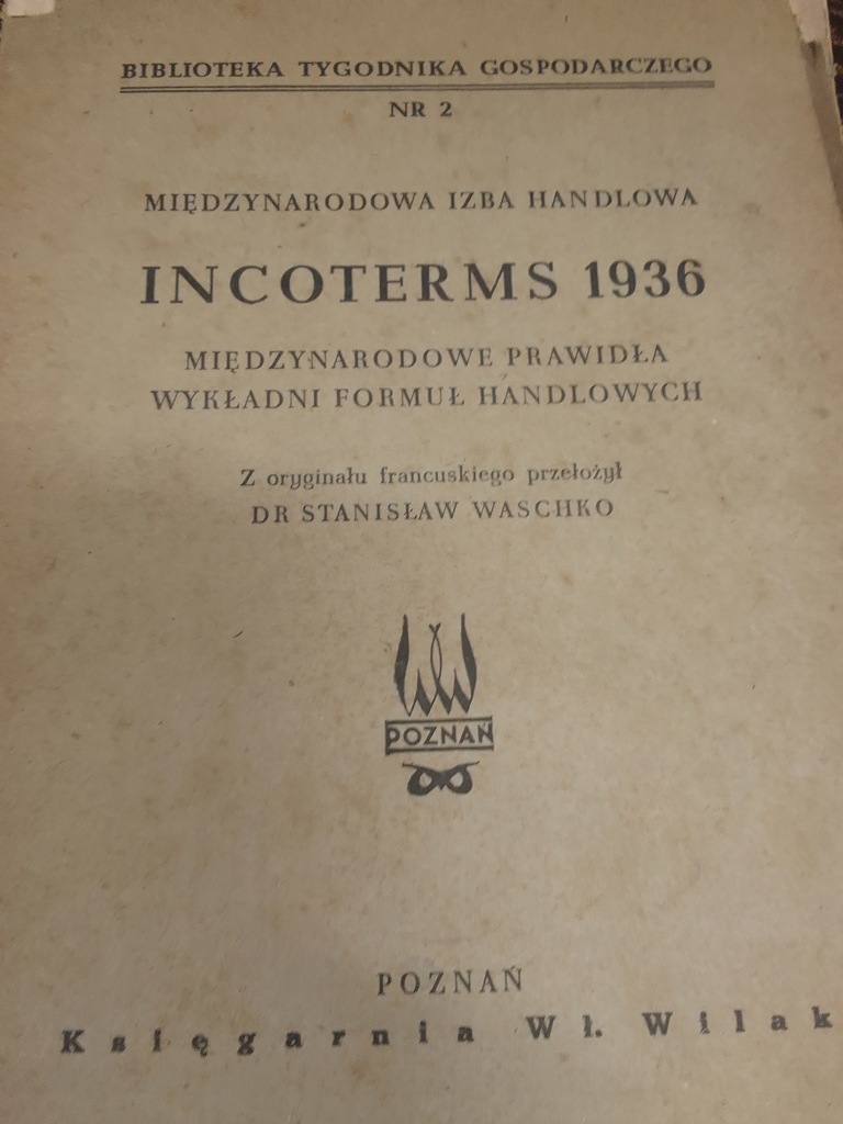 MIĘDZYNARODOWA IZBA HANDLOWA INCOTERMS 1936