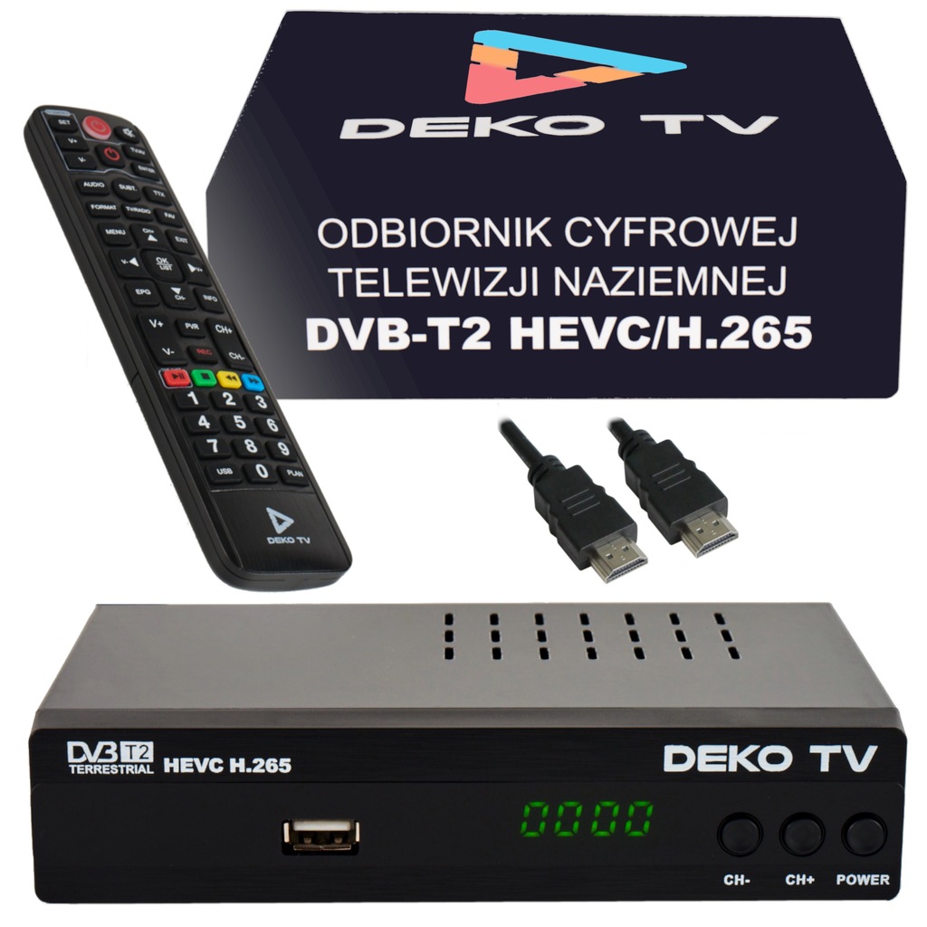 Купить ДЕКОДЕР DVB-T2 HEVC H.265 ТЮНЕР DekoTV + кабель HDMI: отзывы, фото, характеристики в интерне-магазине Aredi.ru