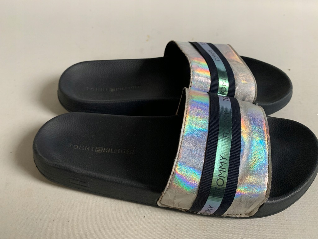 TOMMY HILFIGER POOL SLIDE SHINY IRIDESCENT 37