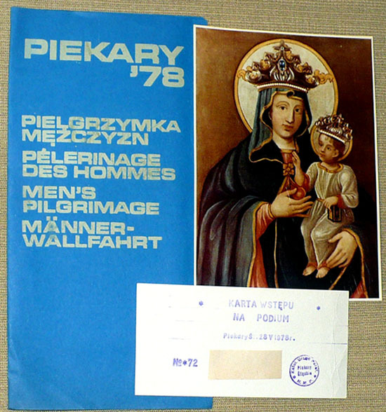 Pielgrzymka mężczyzn Piekary 1978r -program itp.