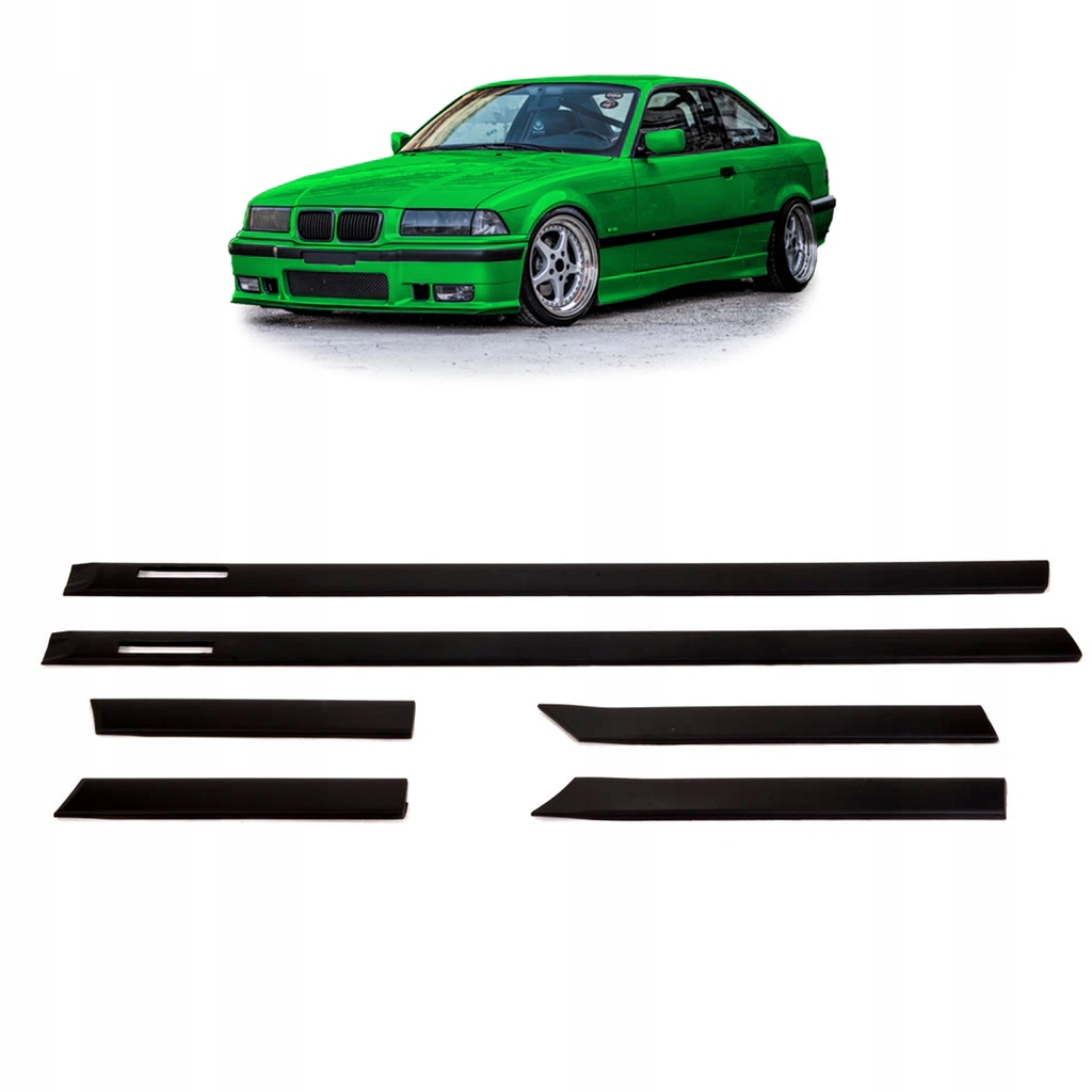 Listwy boczne czarne zestaw 6 szt. BMW 3 (E36) Kabrio 1993 - 1999 typ M3