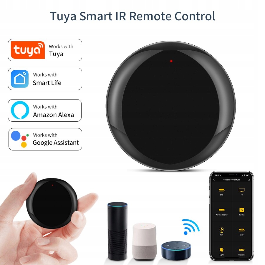 Pilot podczerwieni IR S18 Tuya Wi-Fi Home Assistant - mały 40 x 14 mm