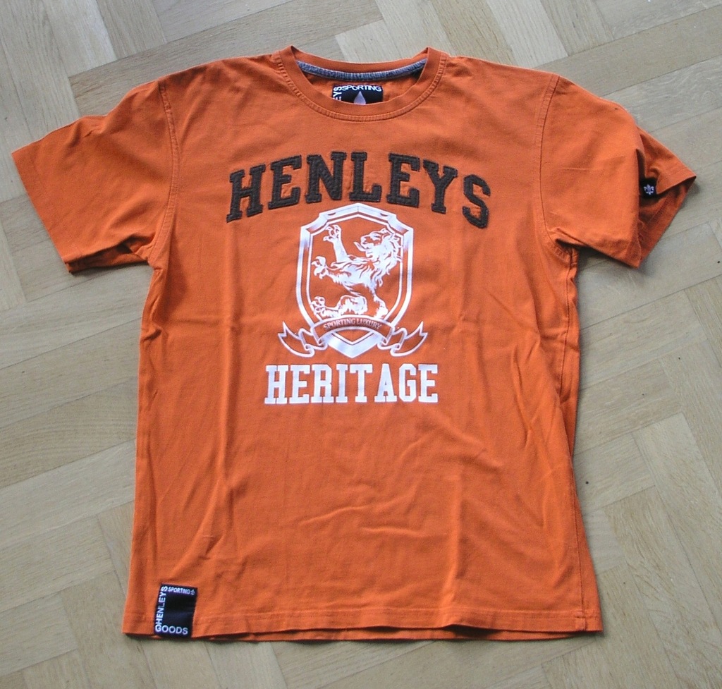 T-shirt Henleys pomarańczowy