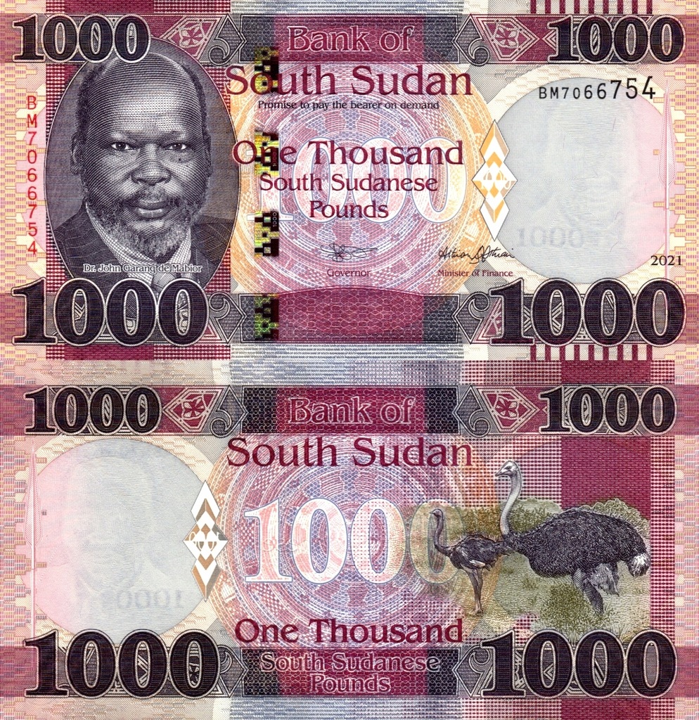 # SUDAN POŁUDNIOWY - 1000 FUNTÓW - 2021 P-NEW UNC