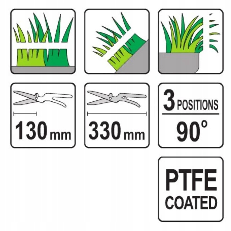 Nożyce do trawy 330 mm 3 pozycje (90°)