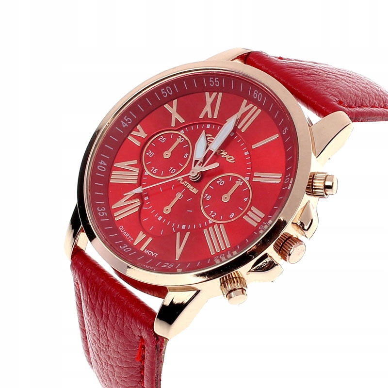 Zegarek Damski Czerwony GENEVA Elegancki HIT !
