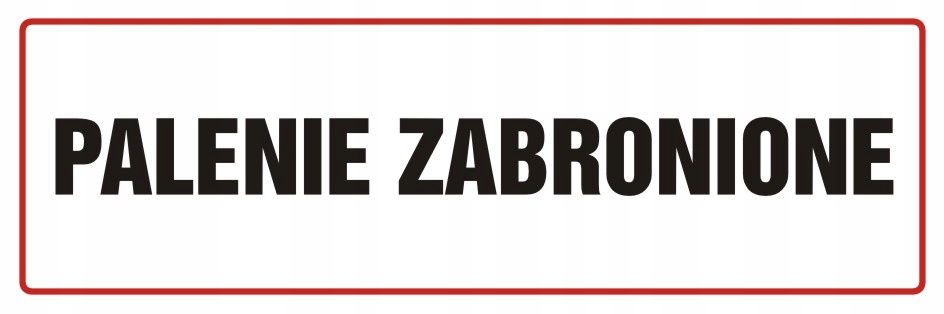Palenie zabronione, 10x30 cm, PCV 1 mm