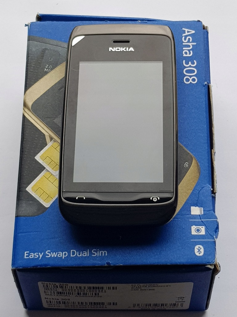 Nokia Asha 308 czarna Salon Polska bez blokady czarny