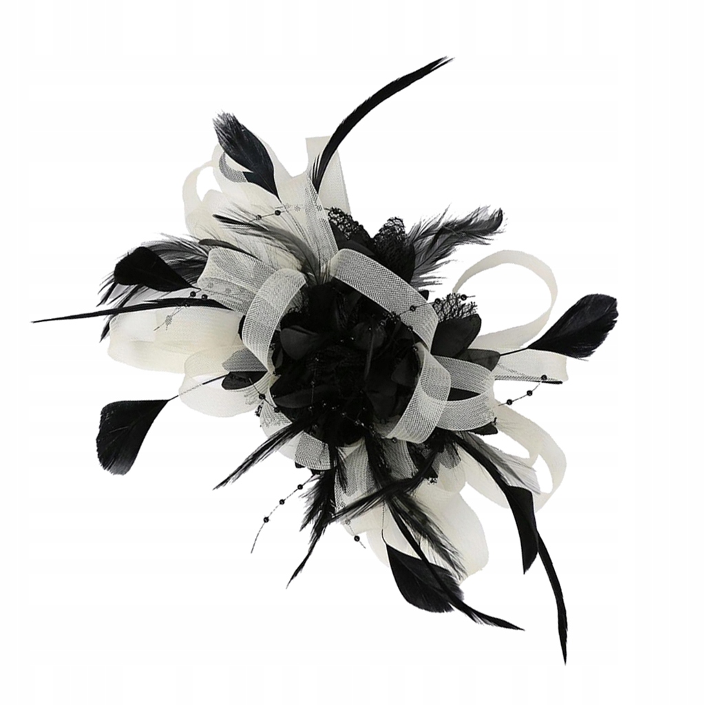 1 sztuka Opaska Fascinator - Czarny biały