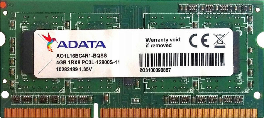 ADATA 4GB RAM PC3L-12800S 1600MHz AO1L16BC4R1-BQSS