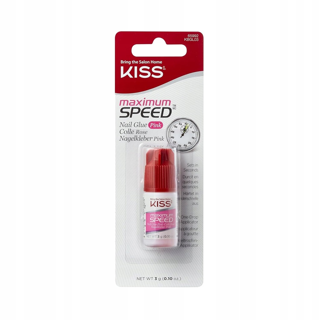 Klej do paznokci Kiss Maximum Speed 3 g różowy