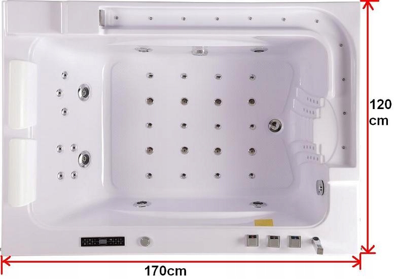 WANNA Z HYDROMASAŻEM SPA 33 DYSZE OZON LED 170x120 8957916200