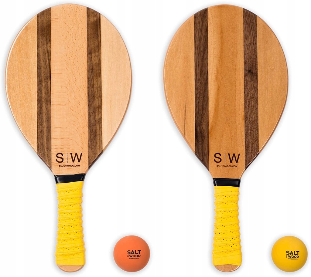 Tenis plażowy:zestaw 2 drewnianych rakiet+piłki