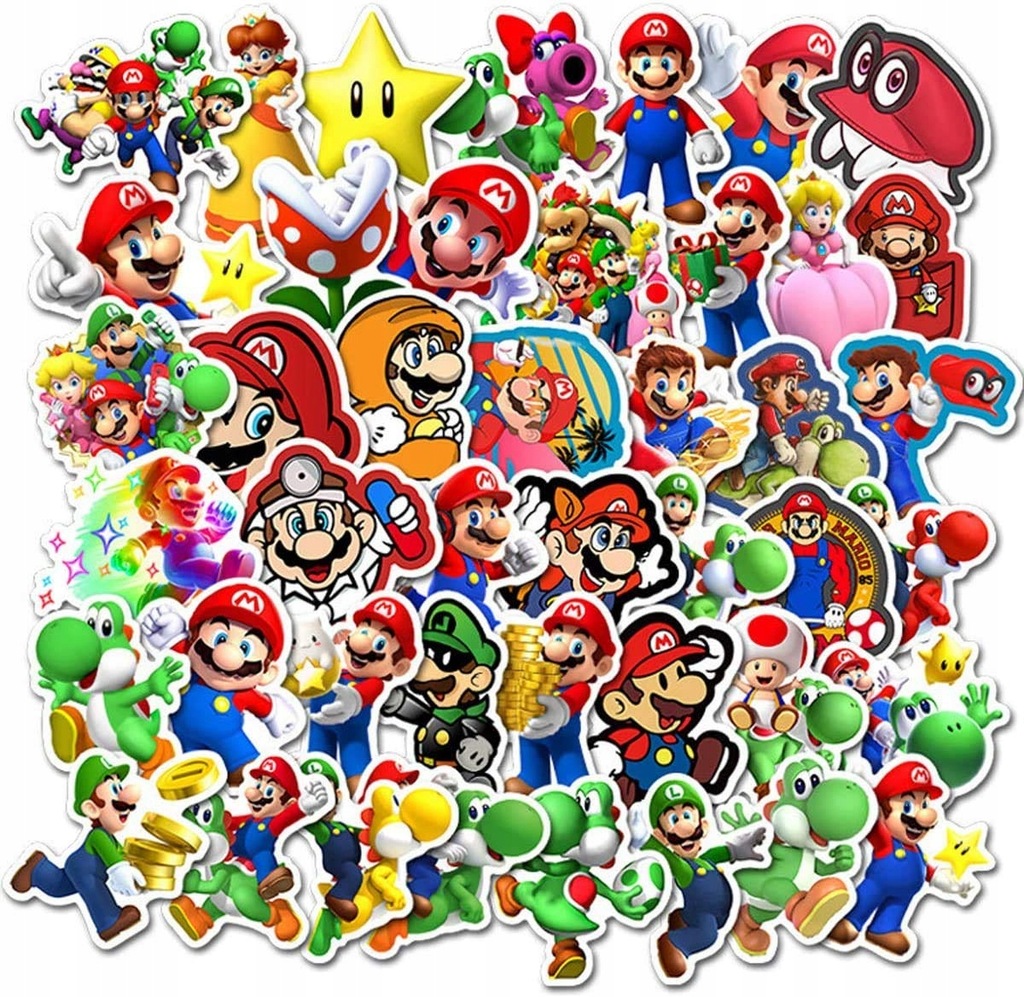 Super Mario Bros 100 Naklejek Idealne do Butelek