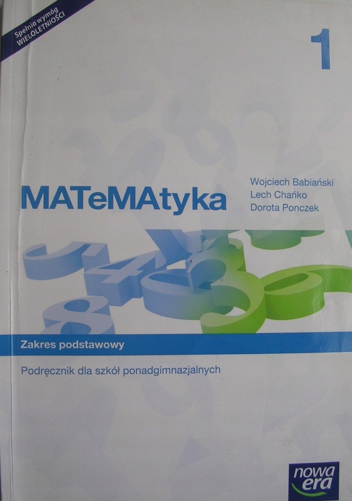 MATeMAtyka 1 Podręcznik podstawowy Babiański BDB-