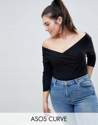 ASOS CZARNE BODY KOPERTOWE PLUS SIZE HIT 54