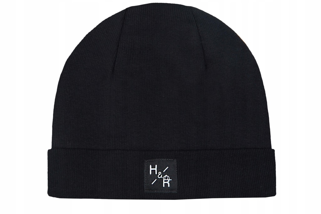 Czapka beanie prążki CZARNA