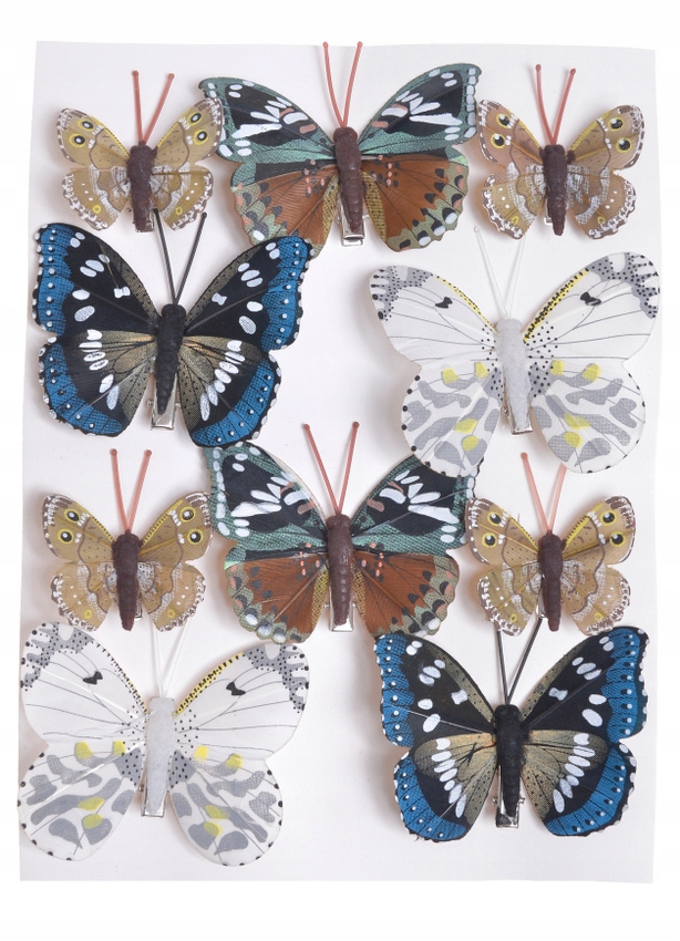 motylki na klipie 4,5cm - 7,5cm, 10szt. 173CAN01552