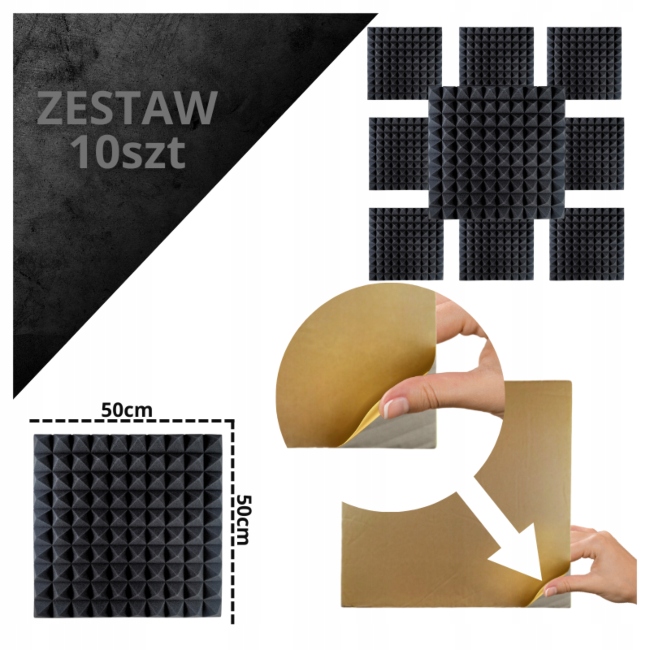 Dna Am2 Bk Panel Akustyczny Zestaw 10 Szt. Czarny