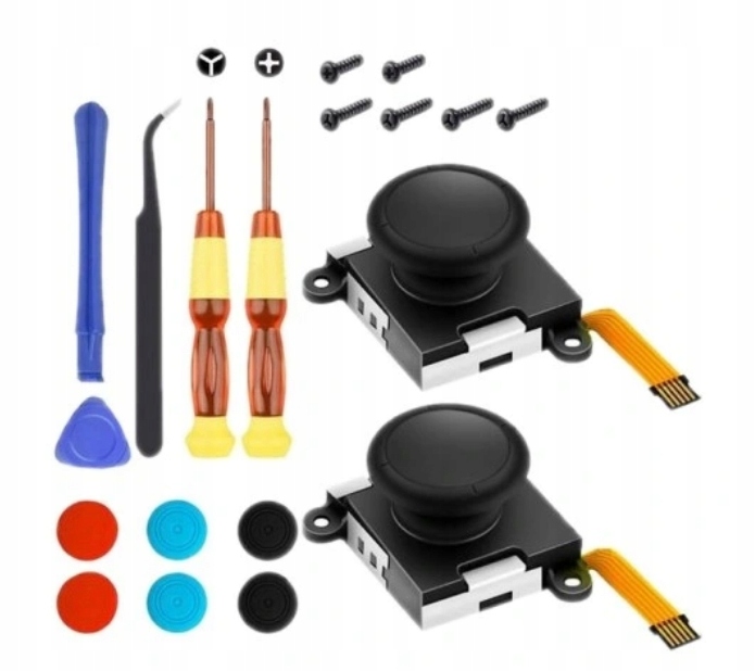 ZESTAW NAPRAWCZY DO NINTENDO SWITCH ANALOG V3 WKRĘTAKI ŚRUBKI GUMKI