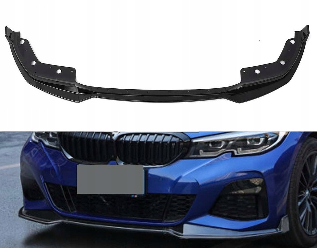 SPLITTER SPOILER DOKŁADKA ZDERZAKA BMW G20 Czarny - 13492143455 ...