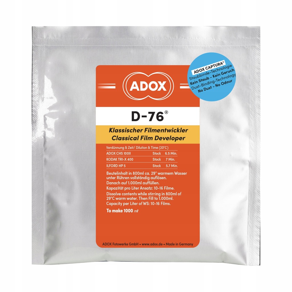 Adox D-76 na 1l wywoływacz negatywowy do klisz