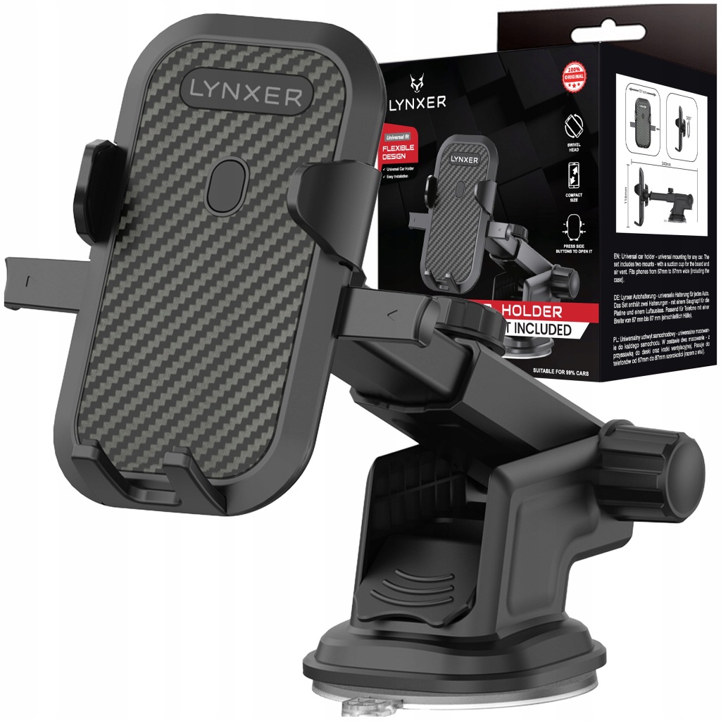 UCHWYT NA TELEFON DO SAMOCHODU NA SZYBĘ DESKĘ KOKPIT SAMOCHODOWY - MOCNY