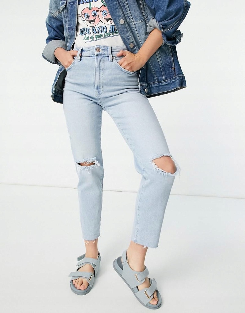 41U121 STRADIVARIUS__NY5 SPODNIE MOM JEANS__XXL