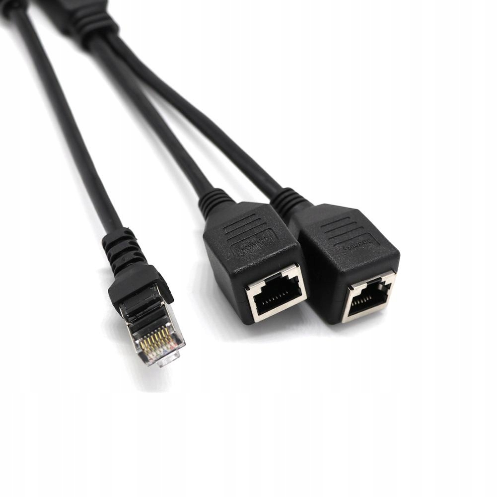 Męski na 2 żeńskie RJ45 Splitter Ethernet 2-in-1 i