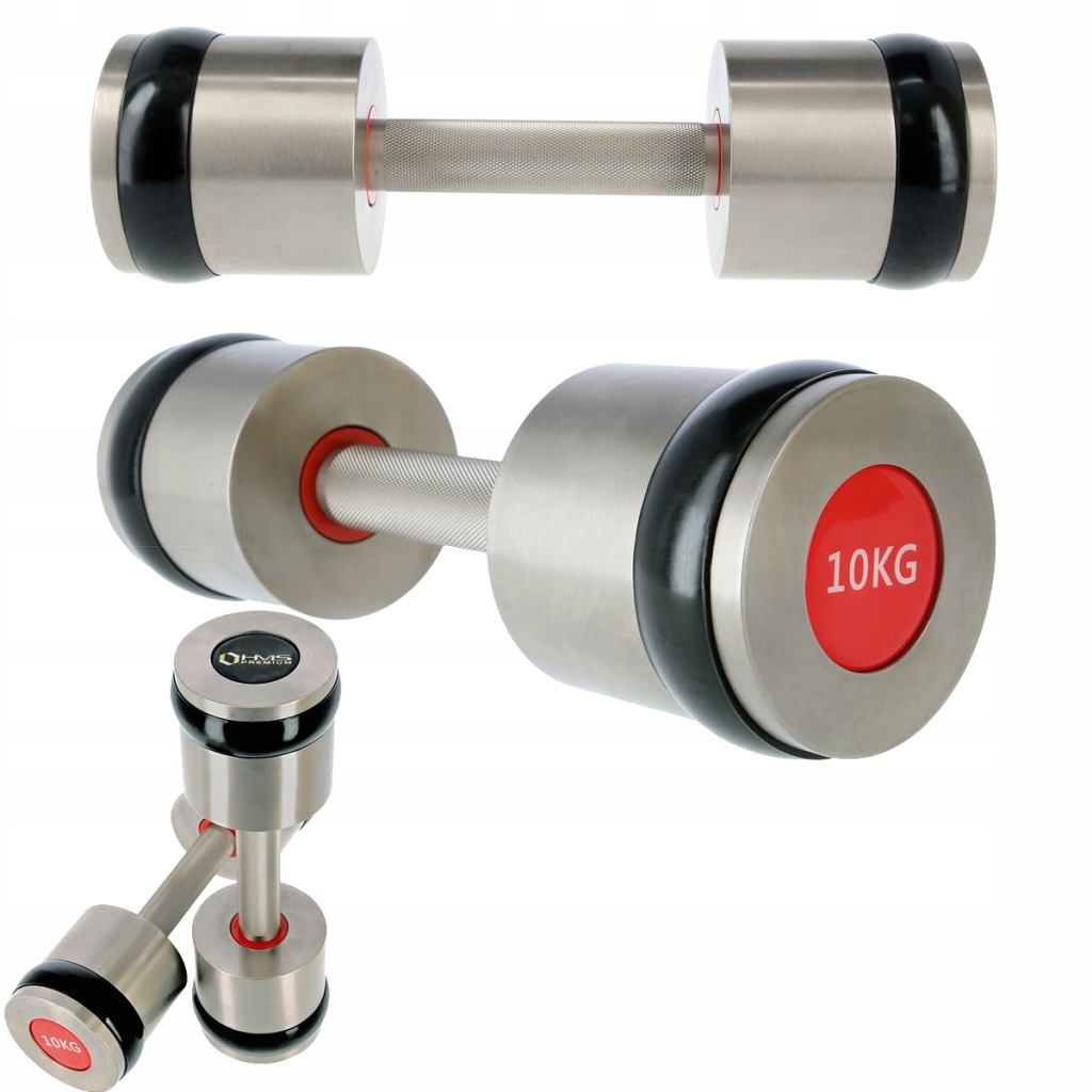 HH010 2 x 10 KG HANTLE CHROMOWANE RADEŁKOWANE TRENINGOWE DO ĆWICZEŃ HMS