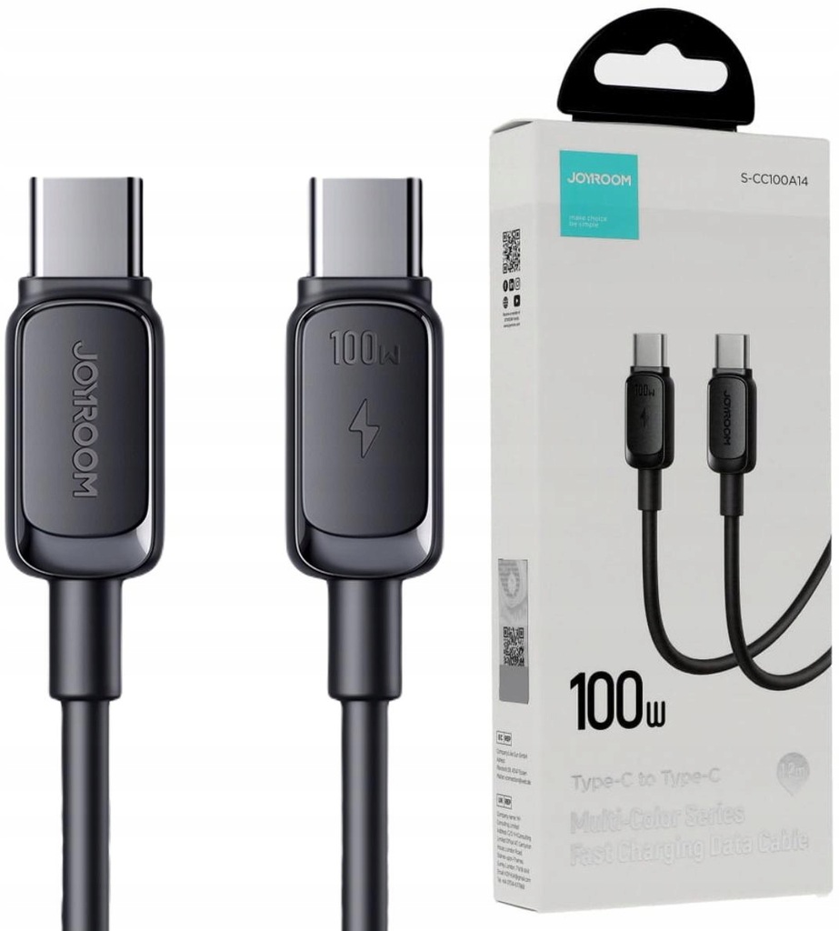 Kabel USB-C / USB-C Joyroom Fast Charging S-CC100A14 120cm 100W 5A czarny