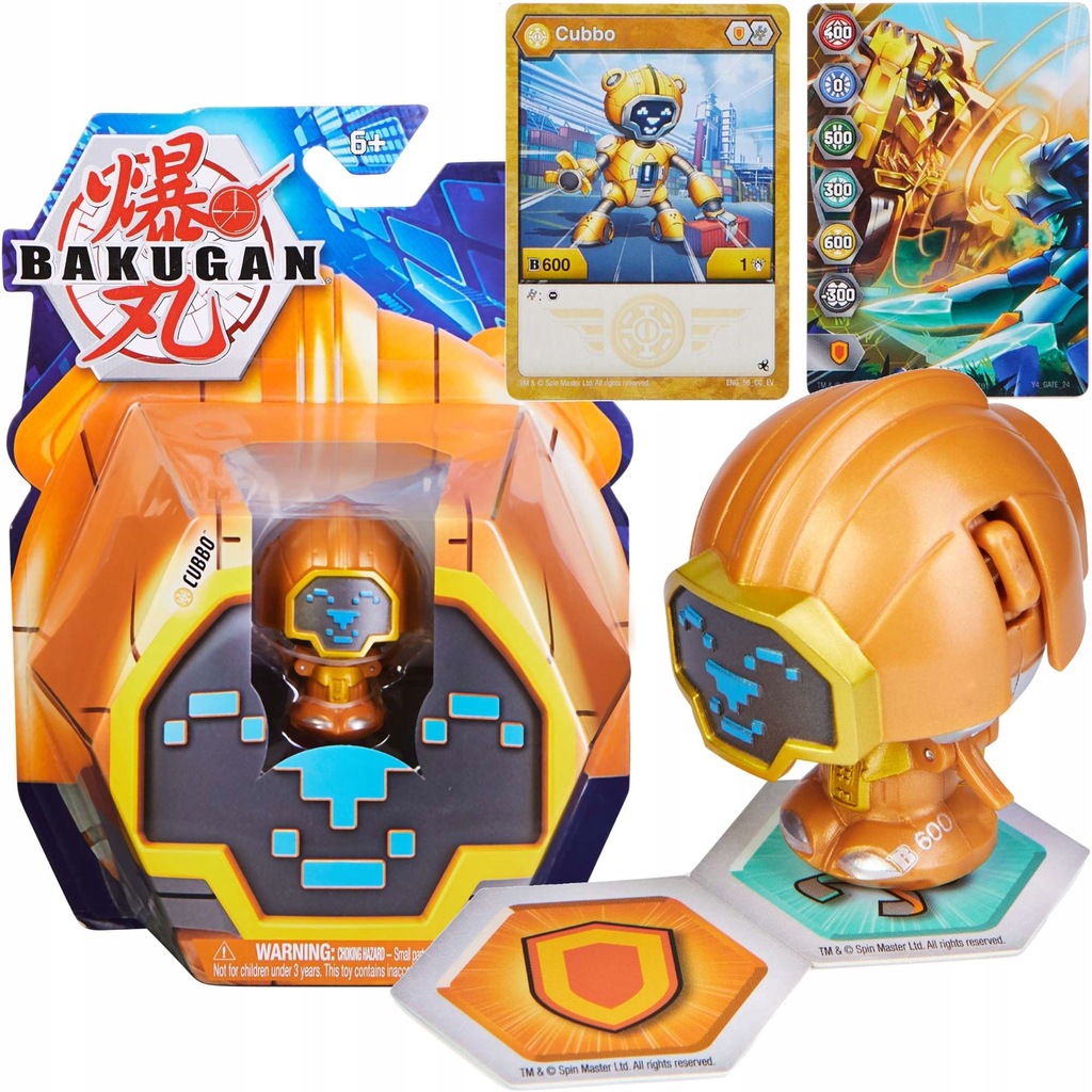 BAKUGAN FIGURKA CUBBO ROBO ZŁOTY + KARTY